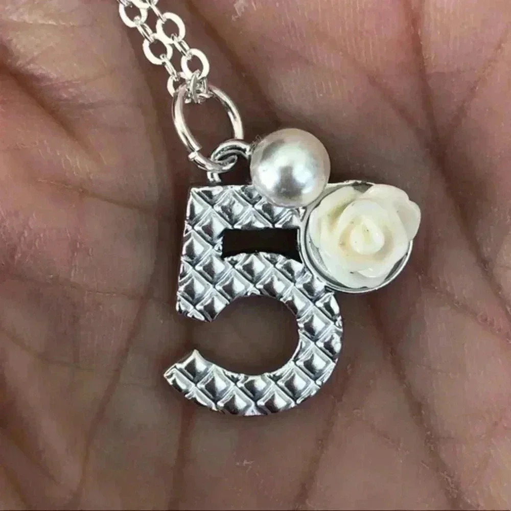 Girl’s Spring Floral 5th Birthday Flower Antique Style Pendant Necklace